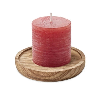 Bougie avec assiette en bois CROIX MARRON le lot de 10